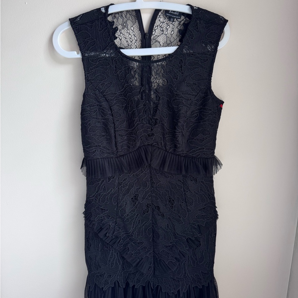 Bardot Black Lace Overlay Dress